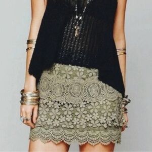 Free people tier crotchet mini skirt